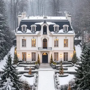 Winter’s Regal Snow-Capped Chateau