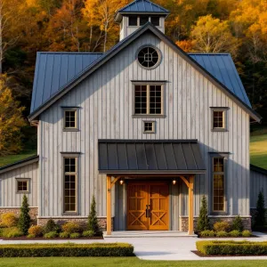 Barn Sanctuary Amidst Autumn Glory