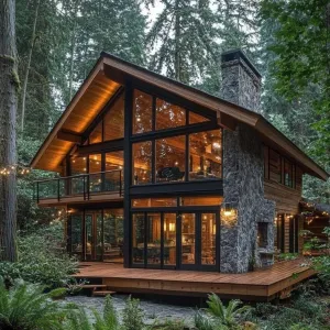Glass-Fronted Hideaway in the Forest