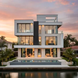 Waterline Stacked Glass Atrium Residence
