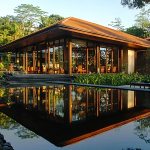 Jungle Reflection: The Golden Glass Pavilion