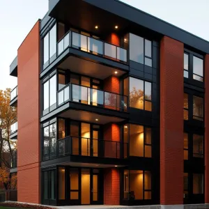 Stylish Brick and Glass Harmony