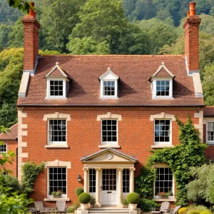 Regal Red Residence with Forest Charm