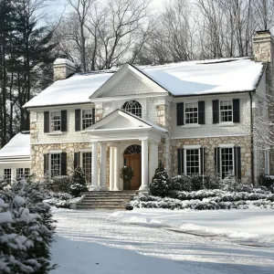 Snow-Kissed Suburban Elegance