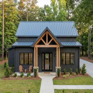 Charcoal Truss Porch Dwelling
