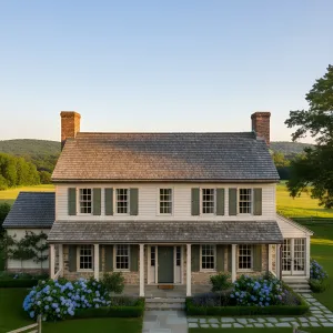 Shingle-Crowned Stone-Base Colonial