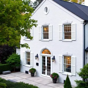 An Elegant Brick Spectacle in the Garden’s Embrace