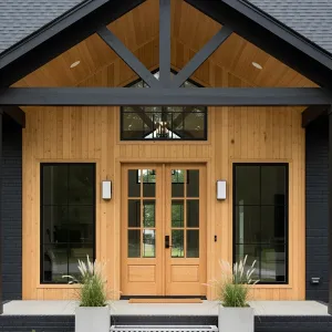 Trendy Porch: Where Modern Lines Meet Rustic Vibes