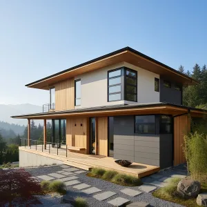 Wind-Eaves Over Mountain Garden