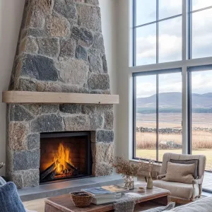 Vintage Fireplace With Modern Insert