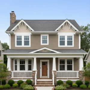 Porchside Haven With Layered Peaks