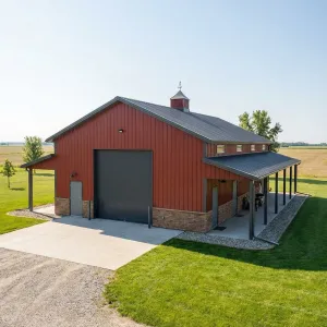 Lean-To Red Barn Workshop