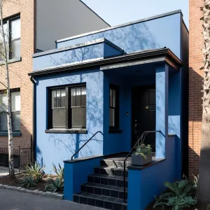 Urban Blue Cubist Rowhouse
