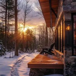 Cabin in the Winter Sun
