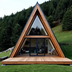 Triangular Tranquility Beneath Evergreen Peaks