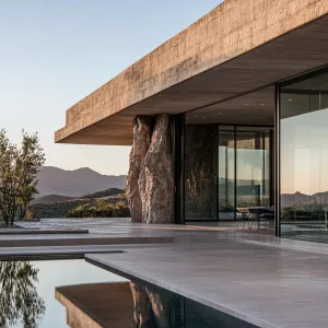 Rocky Slate Enclave with Reflective Grace