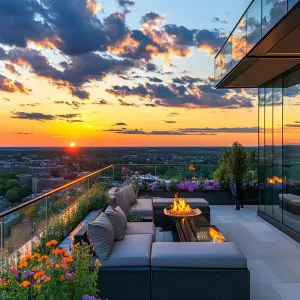 Luxurious Rooftop Paradise with Sunset Splendor