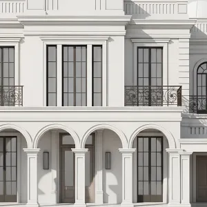 Arcade-Lined Manor Calm