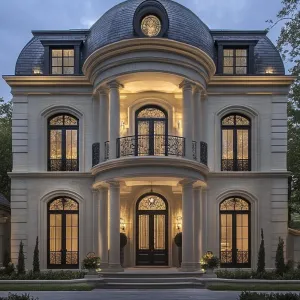 French Mansion: Elegance Under The Evening Sky