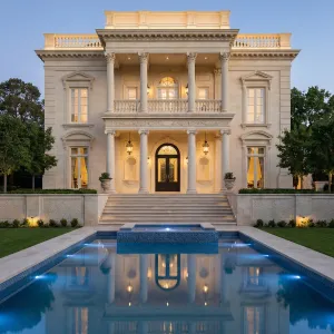 Lanternlit Portico Poolfront Estate