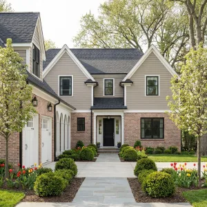 Suburban Gable Retreat With Breezeway Garage