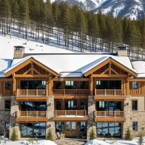 Wooden Haven Amidst Snowy Peaks