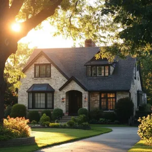 Charming Stone Cottage Bathed In Golden Light