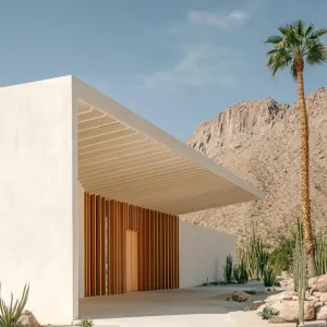 Desert Design Delight: Sunlit Geometry Retreat