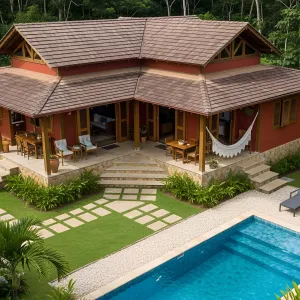 Warm Woodland Wonder with a Pool Splash