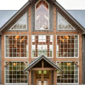 Glass-Faced Timber Gable Lodge