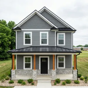 Graphite Gable Cottage With Timber Touches