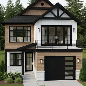Delightful Hybrid Cottage with Bold Black Trim