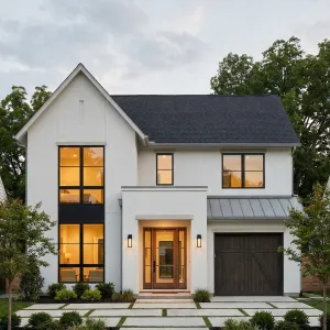 Modern Gable Front Urban Stucco Home