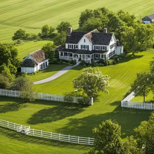 Quaint Manor in the Verdant Fields