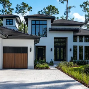 Tranquil Modern Marvel Amidst Tall Pines