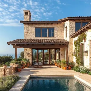 Sunlit Stone Haven with Terra Cotta Tiles