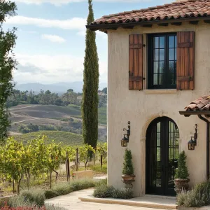 Tall, Narrow Windows With Wooden Shutters