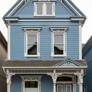 Preview of Cerulean Whimsy: Timeless Victorian Facade