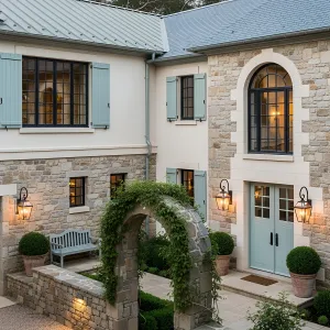 Charming Arched Sanctuary With Turquoise Accents