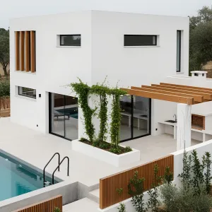 Snowy Cube Retreat: Where Minimalism Meets Nature