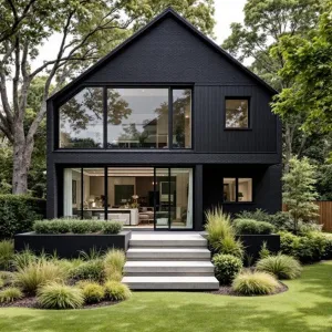 A Gabled Ebony Eyrie Amongst the Trees