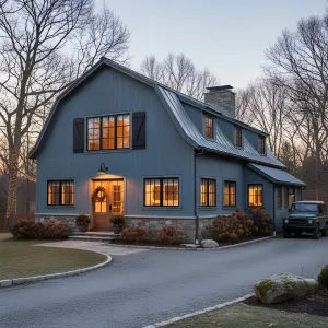 Slate-Gambrel Hearthside Barn Home