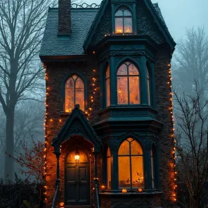 Eerie Enchantment: A Lit Gothic Dwelling