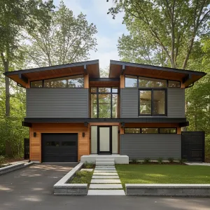 Twin Butterfly Roof With Cedar Bands