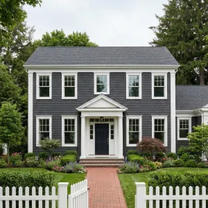 Ink Shingle Colonial Garden Approach