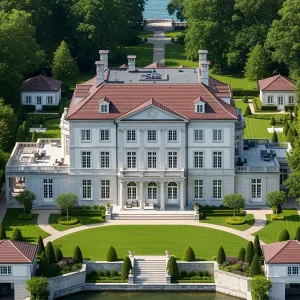 Majestic Mansion on a Lakeside Island