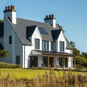 Majestic Meadow Mansion with Chimney Top Hats