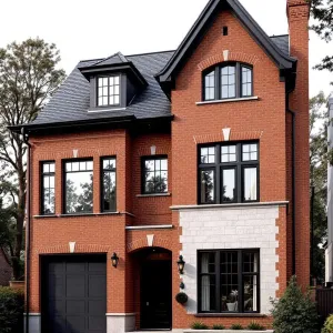 Red Brick Delight with Symmetrical Style