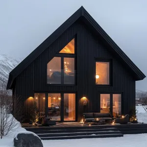 Enchanted Noir Cabin in Snowy Wonderland