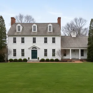 Gambrel-Touched Colonial with Green Door